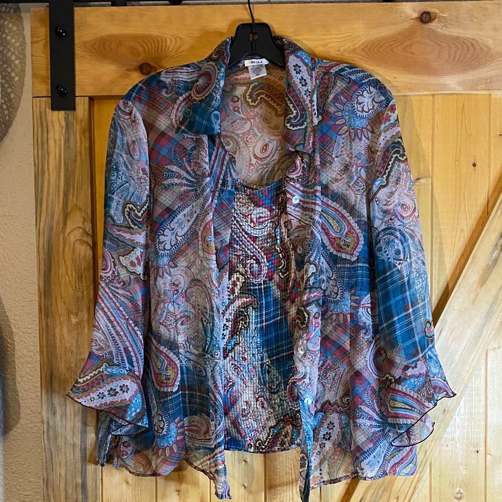 NICOLA Multicolor Paisley Top
